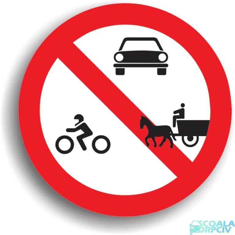 Accesul interzis autovehiculelor si vehiculelor cu tractiune animala
