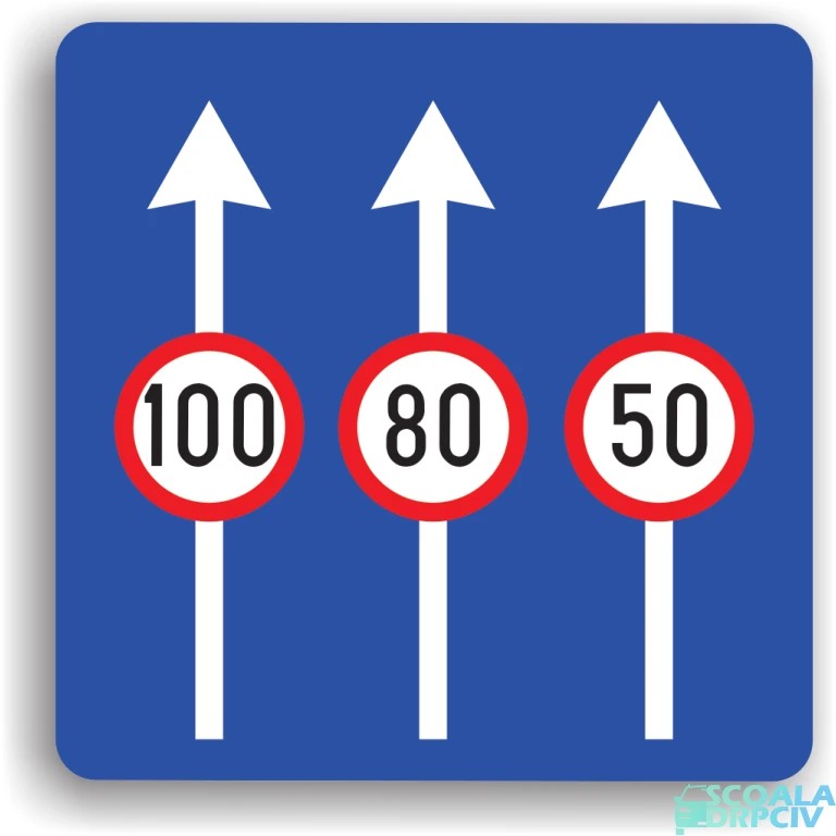 Limite de viteza pentru diferite benzi de circulatie