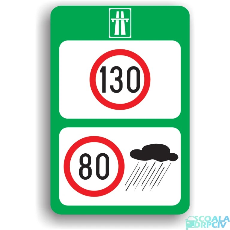 Limite maxime de viteza pe autostrada, in functie de conditiile meteorologice