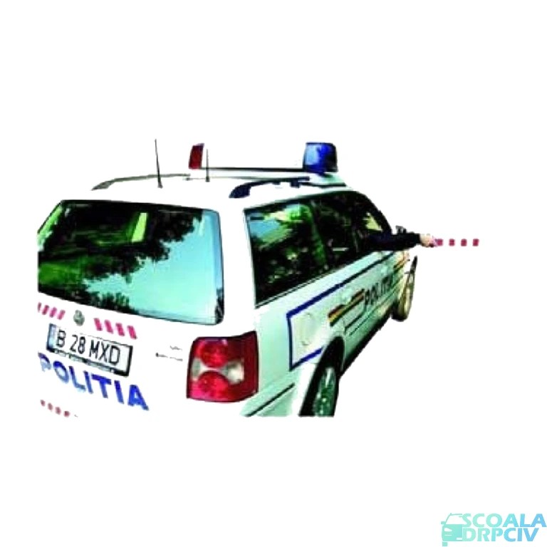 Semnalele politistului din masina de politie